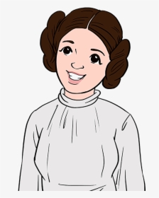 How To Draw Princess Leia - Cartoon, HD Png Download, Transparent PNG