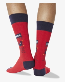 Men S Cancer Zodiac Socks Red Back Of Leg   Class Slick - Hockey Sock, HD Png Download, Transparent PNG