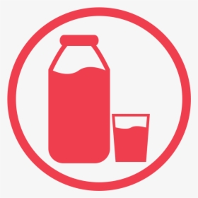 Milk Allergy Red Icon - Food Allergen Milk Icon, HD Png Download, Transparent PNG