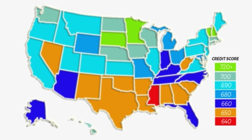 Credit Scores Across The States - State Governors By Party, HD Png Download, Transparent PNG