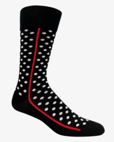 Black Polka Dots Socks - Black And Red Dress Socks, HD Png Download, Transparent PNG
