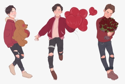Valentines Day Themed Mini Versions Of Vernon, Jeonghan - Cartoon, HD Png Download, Transparent PNG