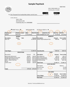 Payroll Check Templates - Virginia Pay Stub Example, HD Png Download, Transparent PNG