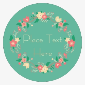 Floral Wreath Predesigned Template - Round Floral Label Template, HD Png Download, Transparent PNG
