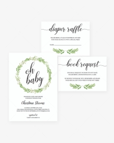 Greenery Baby Shower Invitation Set Download By Littlesizzle - Blank Baby Shower Invite Template, HD Png Download, Transparent PNG