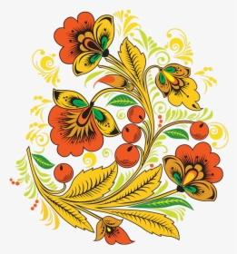 Russian Flower Bunch Pattern Clipart , Png Download - Russian Folk Art Painting Flowers, Transparent Png, Transparent PNG