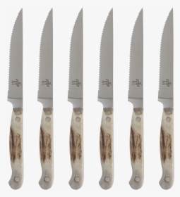 Lodge Style Steak Knife 6-pack With Leather Pouch - Hunting Knife, HD Png Download, Transparent PNG