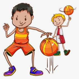 Clip Art Boy Bouncing Basketball - Bounce A Ball Clipart, HD Png Download, Transparent PNG