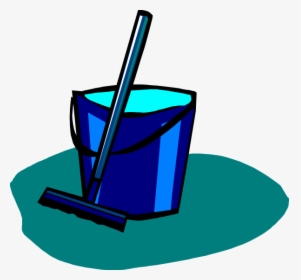 Mop And Bucket Blue Svg Clip Arts - Mop, HD Png Download, Transparent PNG