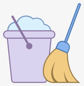 A Housekeeping Icon Is A Bucket And A Mop Next To Each - Icon, HD Png Download, Transparent PNG