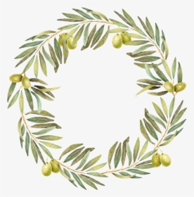 Graphic Free Download Wreath Watercolor Photos By Canva - Flower Olive Watercolor Png Free, Transparent Png, Transparent PNG