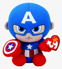 Marvel Captain America Beanie Babies   Title Marvel - Captain America Beanie Baby, HD Png Download, Transparent PNG