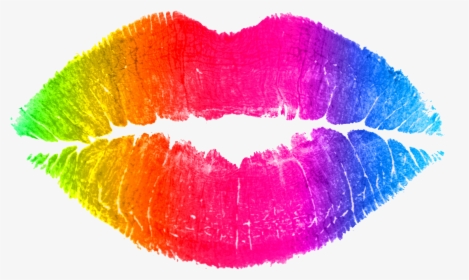 Lips Clipart Rainbow - Transparent Rainbow Lips, HD Png Download, Transparent PNG