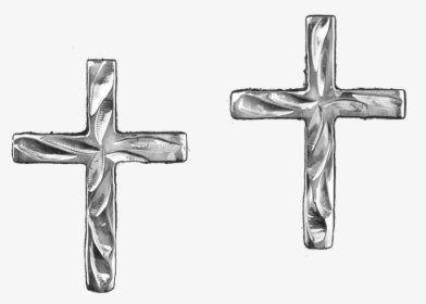 Small Silver Cross Earrings - Cross, HD Png Download, Transparent PNG