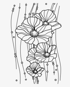 Vintage Flowers 4 Clip Arts - Vintage Flowers Black And White Clipart, HD Png Download, Transparent PNG