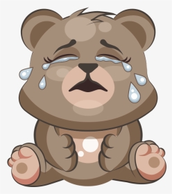 Cuddlebug Teddy Bear Emoji Stickers Messages Sticker - Cartoon Bear Crying, HD Png Download, Transparent PNG