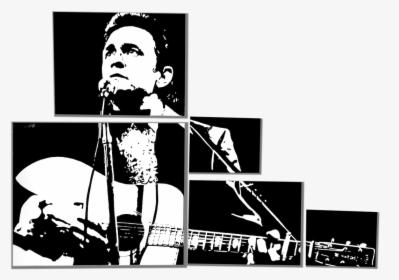 Johnny Cash School Glue Painting By Pasted Energy Studio - Johnny Cash, HD Png Download, Transparent PNG