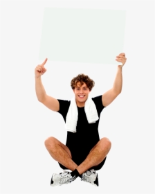 Men Holding Banner Royalty Free High Quality Png - Man Holding Banner, Transparent Png, Transparent PNG