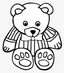 Teddy Bear, Teddy, Bear, Toy, Cute, Outline - Animal Clip Art Black And White, HD Png Download, Transparent PNG