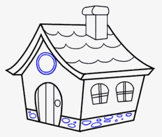 How To Draw Cartoon House - Draw A Cartoon House, HD Png Download, Transparent PNG
