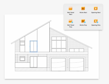 Transparent House Top View Clipart - Side View Of House Drawing, HD Png Download, Transparent PNG