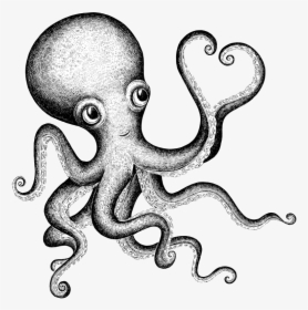 Octopus Art Png - Cute Octopus Tattoo, Transparent Png, Transparent PNG