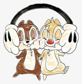 Disney Mickey Mickeymouse Cute Headphone Chipanddale - Chip And Dale Cute, HD Png Download, Transparent PNG