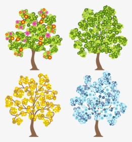 Transparent Tree Clipart Png - Four Trees Clipart, Png Download, Transparent PNG