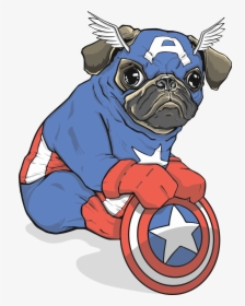 Captain Pug Art By Oleg Gorobets - Pug Superhero Png Clipart, Transparent Png, Transparent PNG