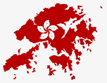 Map Of Hong Kong With Flag Overlay - Hong Kong Flag And Map, HD Png Download, Transparent PNG