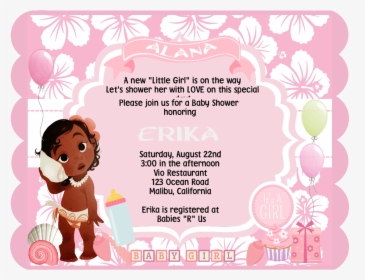 Baby Moana Baby Shower Invitation, HD Png Download, Transparent PNG