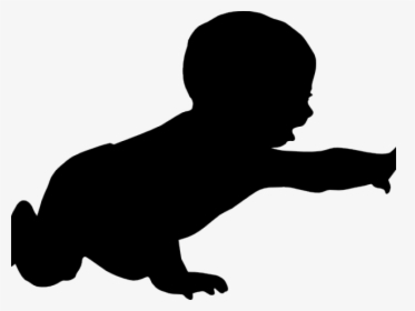 Crawling Baby Clipart - Black And White Baby Graphic, HD Png Download, Transparent PNG