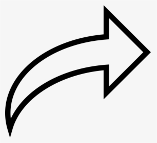 Curved Right Arrow - Curved Arrow To The Right, HD Png Download, Transparent PNG