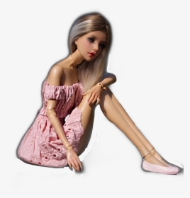 #doll #barbie #girl #pink #innovent #sweet #cute #pretty - Sitting, HD Png Download, Transparent PNG