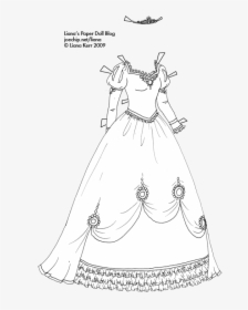 Princess Dress Black And White For Coloring, HD Png Download, Transparent PNG