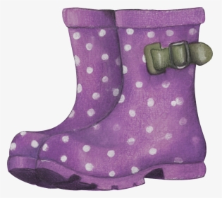 Hand Painted Pair Of Purple Rain Boots Png Transparent - Rain Boot, Png Download, Transparent PNG