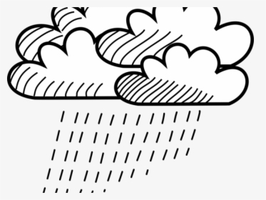 Cloud Clipart Sketch - Cloud Rain Drawing, HD Png Download, Transparent PNG