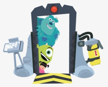 Illustration Of Sulley, Mike And Boo On The Boo S Door - Open Door Monster Inc, HD Png Download, Transparent PNG