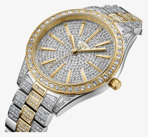 Jbw Cristal J6346d Two Tone Gold Diamond Watch Angle - Gold Diamond Watch, HD Png Download, Transparent PNG