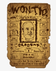 D&d Wanted Poster, HD Png Download, Transparent PNG