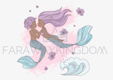 Transparent Mermaid Drawing Png - Mermaid Couple, Png Download, Transparent PNG