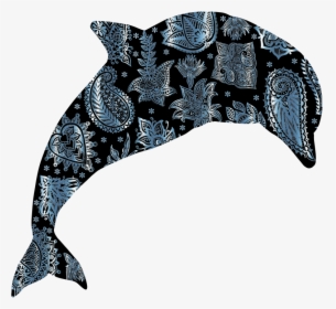 Turquoise Floral Pattern Dolphin - Portable Network Graphics, HD Png Download, Transparent PNG