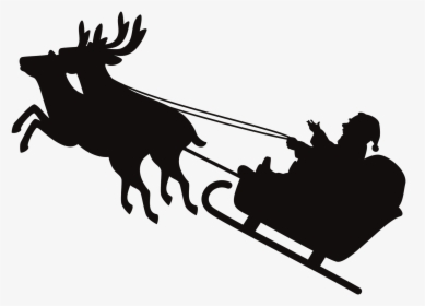 Foot Clipart Reindeer - サンタ と トナカイ シルエット, HD Png Download, Transparent PNG