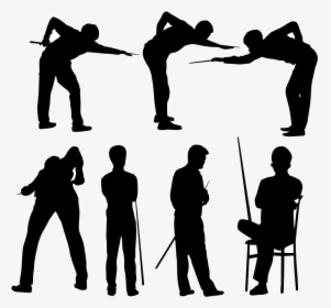 People Playing Pool Png - Pool Player Silhouette Png, Transparent Png, Transparent PNG