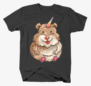 Unicorn Hamster Cute Pixel Art Kawaii Retro Animal - T-shirt, HD Png Download, Transparent PNG