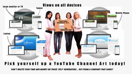 Youtube Channel Art Views On All Devices - Online Advertising, HD Png Download, Transparent PNG