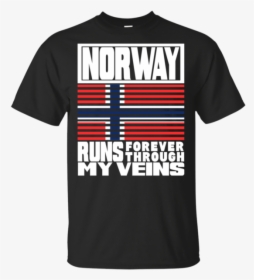 Norway Puerto Rico Runs My Veins Retro Flag T-shirt - Active Shirt, HD Png Download, Transparent PNG