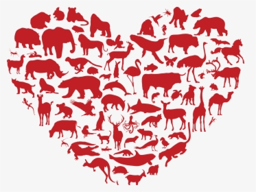 Animals Love - Animals In A Heart Shape, HD Png Download, Transparent PNG