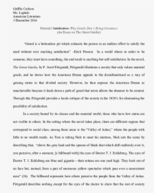 Great Gatsby Essay American Dream, HD Png Download, Transparent PNG