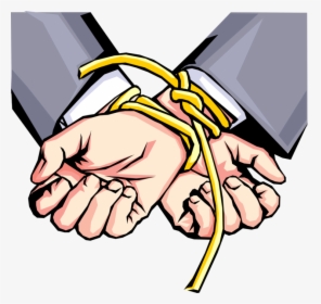 Vector Illustration Of Hands Tied With Rope - Tied Clip Art, HD Png Download, Transparent PNG